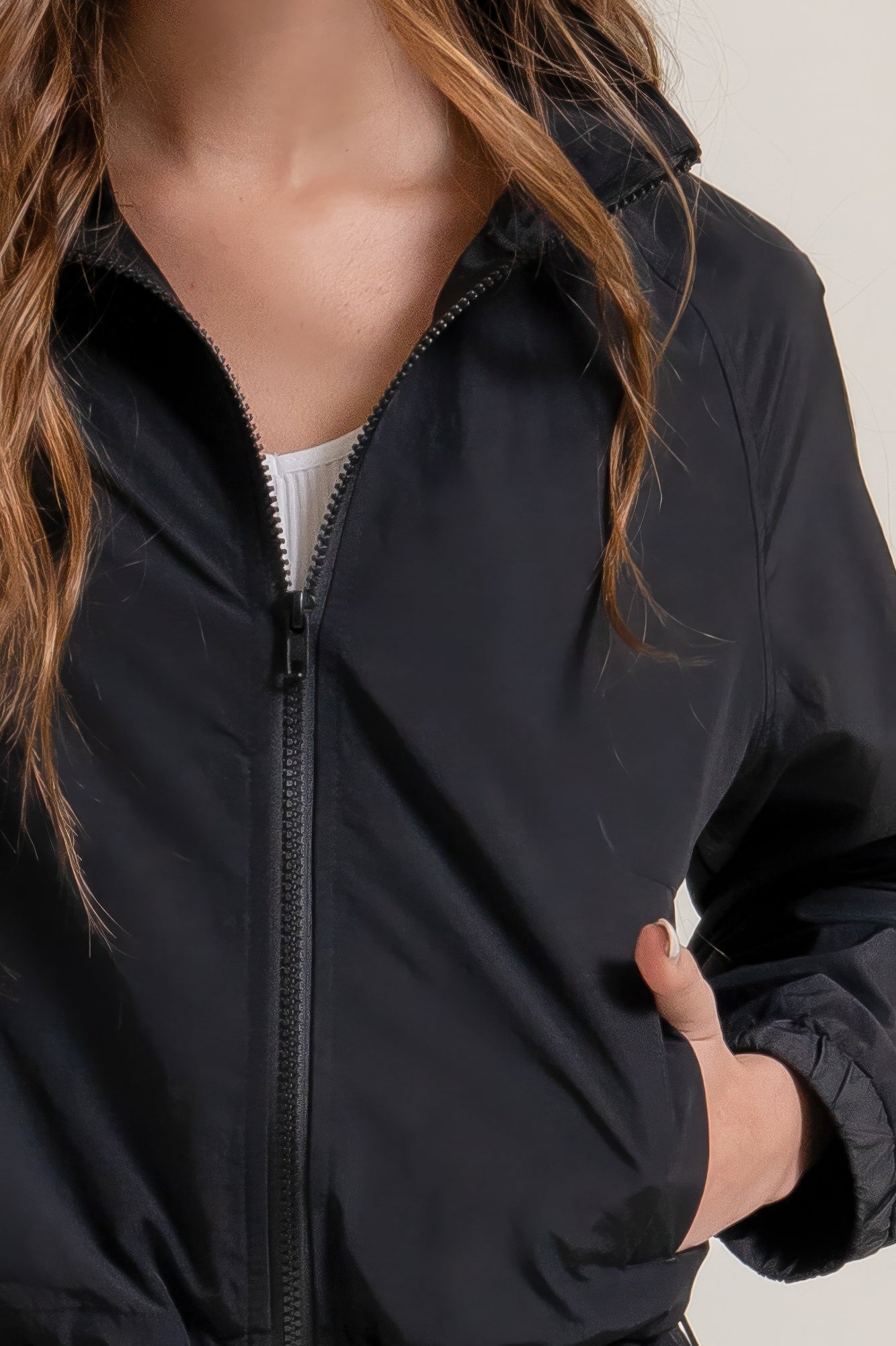 Long Slv Crop Activewear Anorak Jacket         