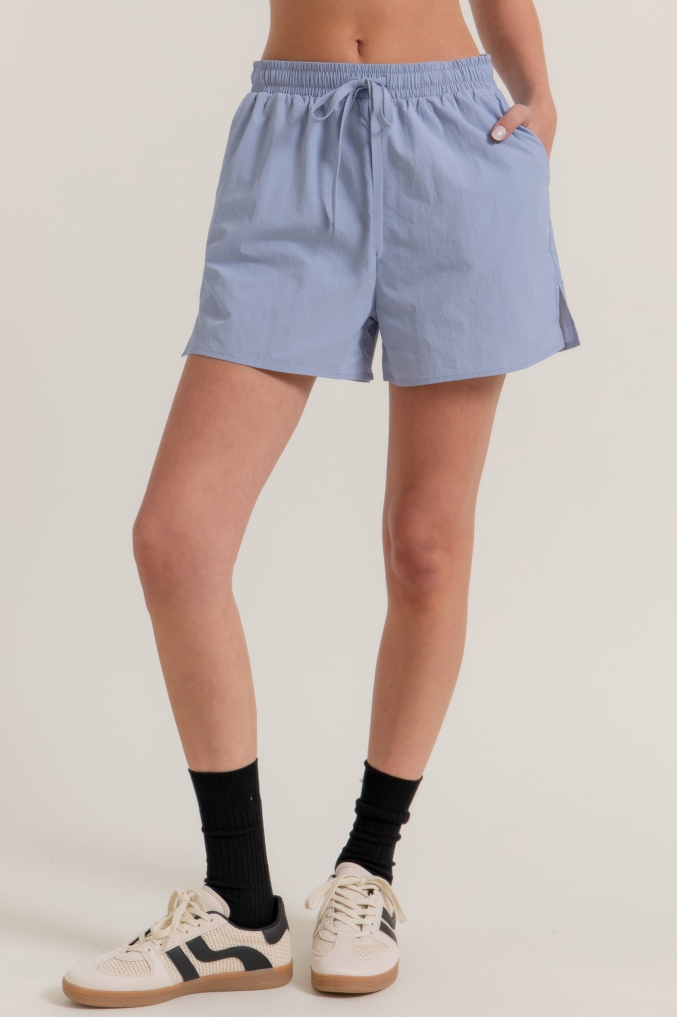 Anorak Side Slit Workout Shorts       