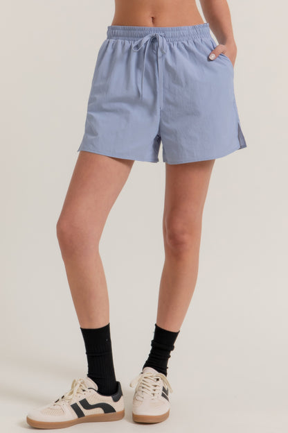Anorak Side Slit Workout Shorts       