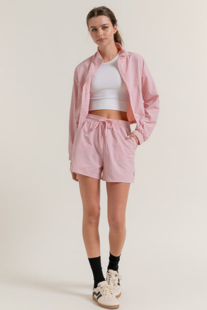 Anorak Side Slit Workout Shorts       