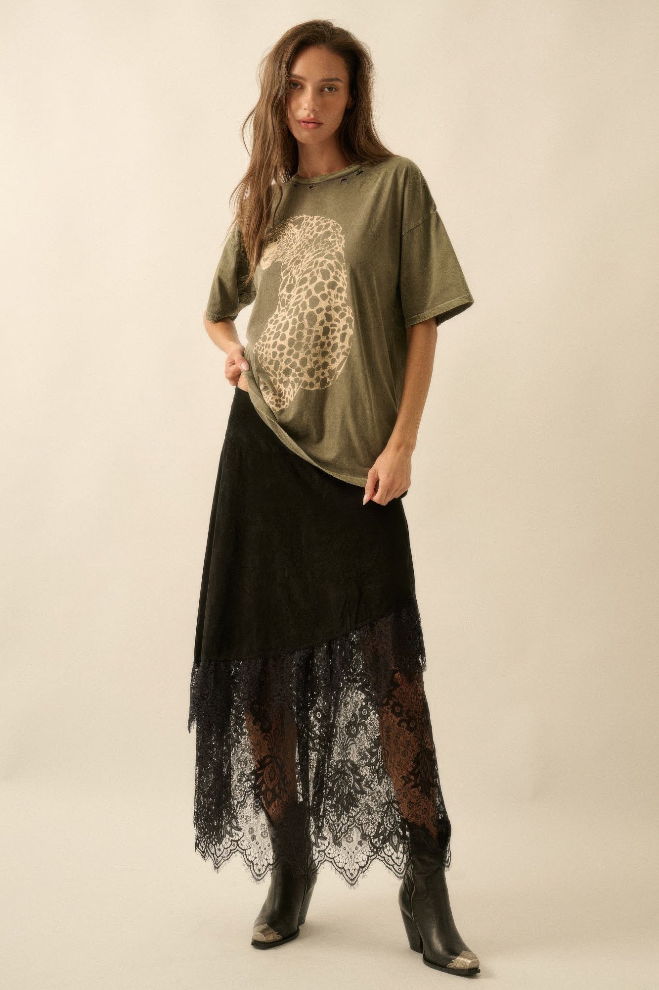 One Shoulder Side Slit Tie-up Maxi Dress                       