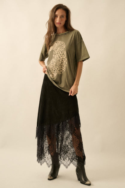 One Shoulder Side Slit Tie-up Maxi Dress                       