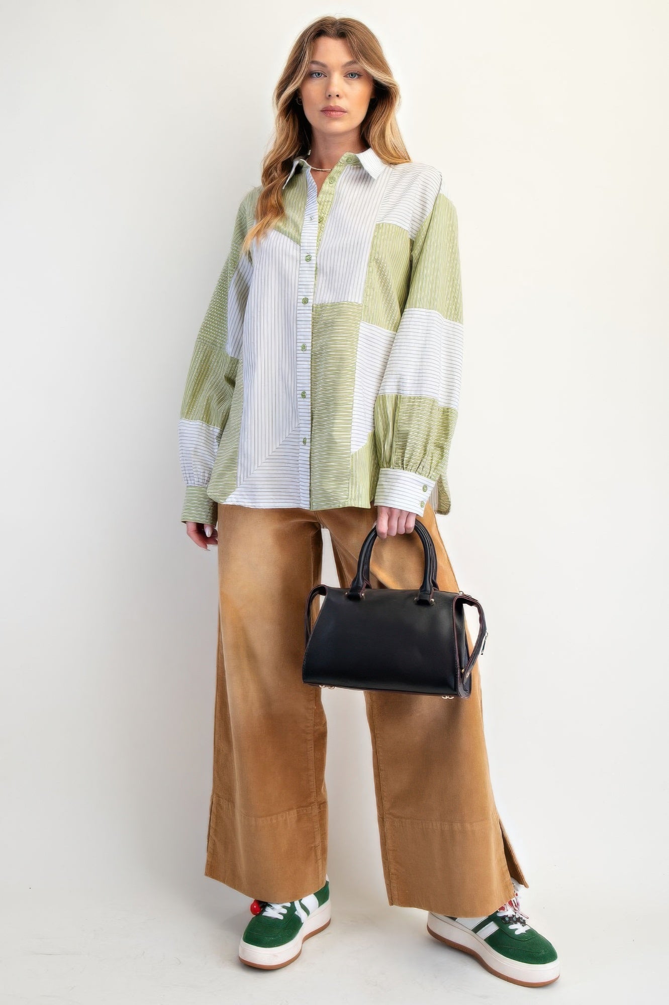 Stripe Mix Button Down Shirt           