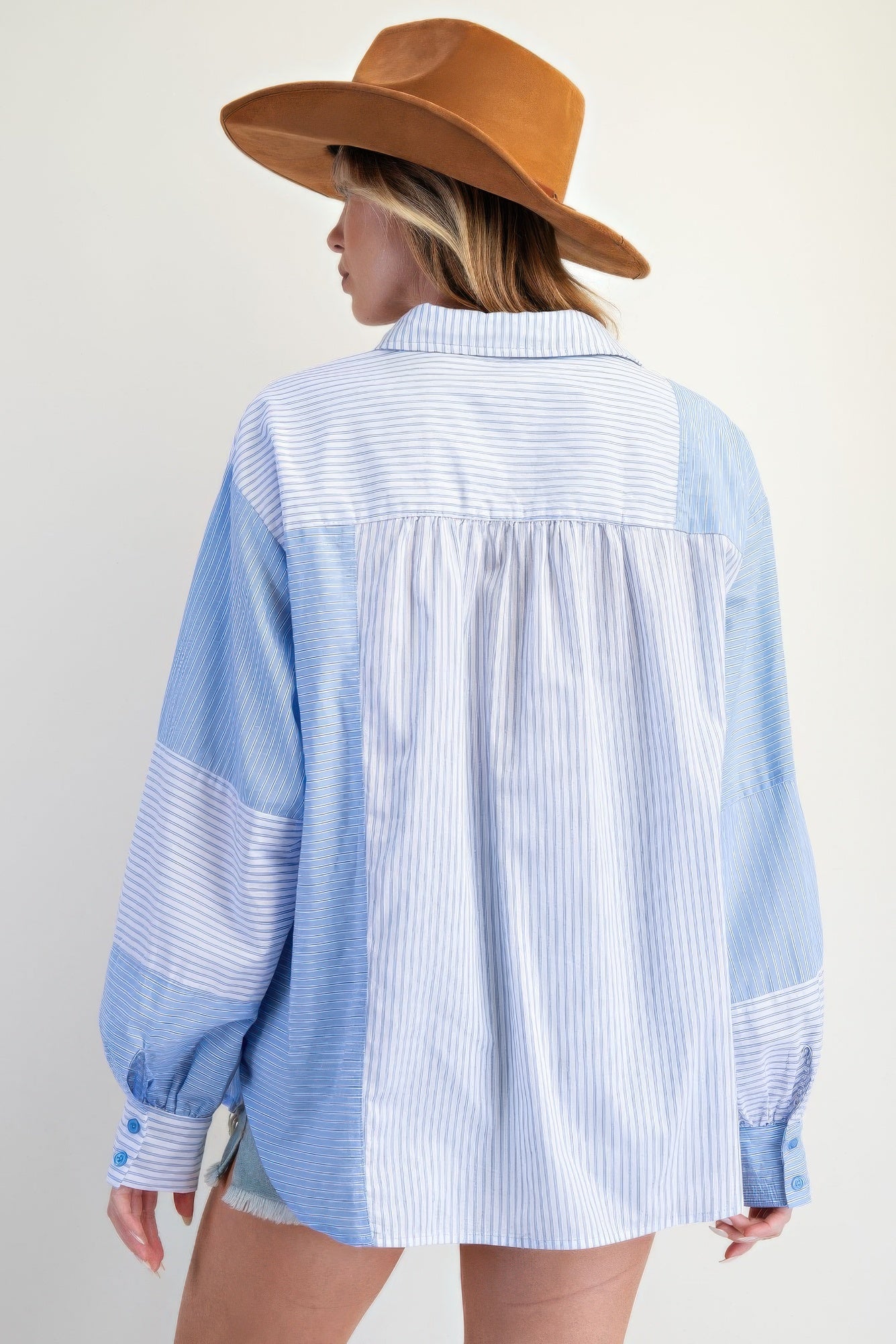 Stripe Mix Button Down Shirt           