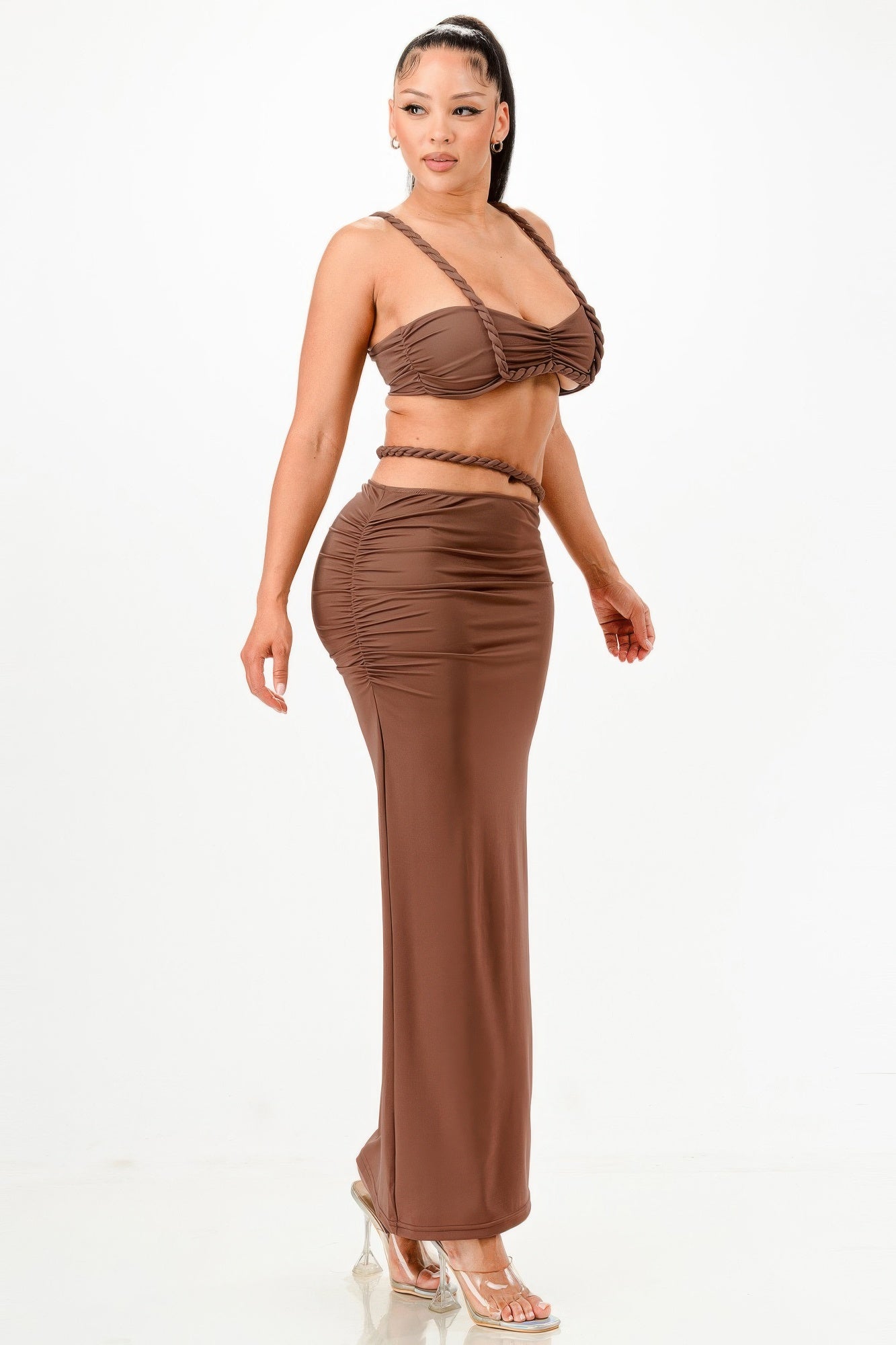 Cord Top And Skirt Set          