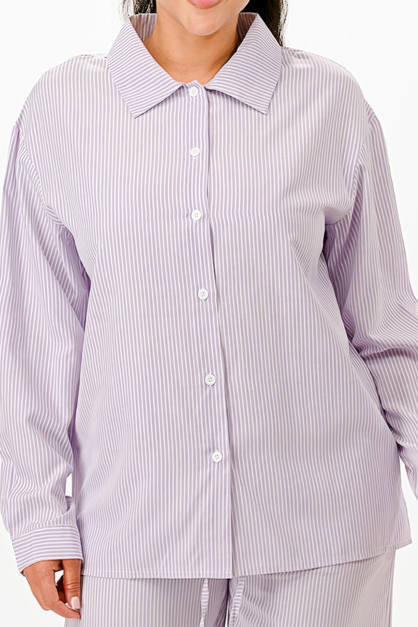 Pinstripe Shirt And Pant Set            