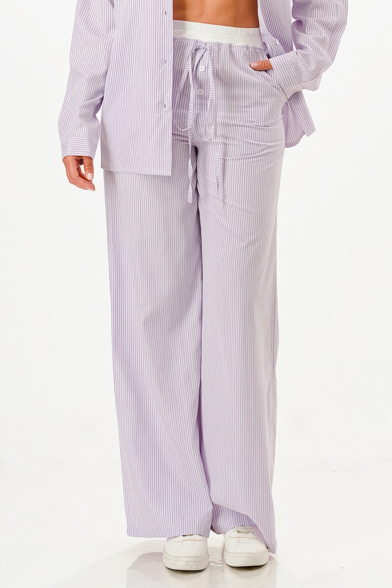Pinstripe Shirt And Pant Set            