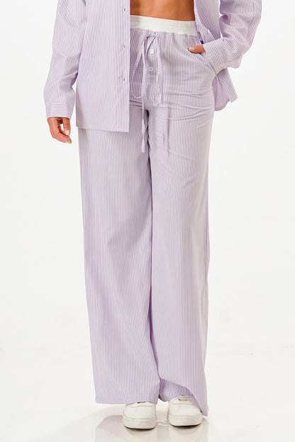 Pinstripe Shirt And Pant Set            