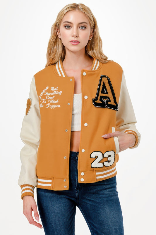 Patch Varsity Bomber Jacket        