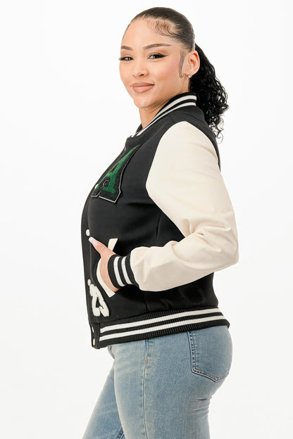 Patch Varsity Bomber Jacket        