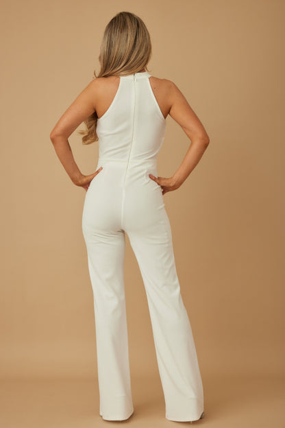 Halter Style Jumpsuit With Drag Chain       