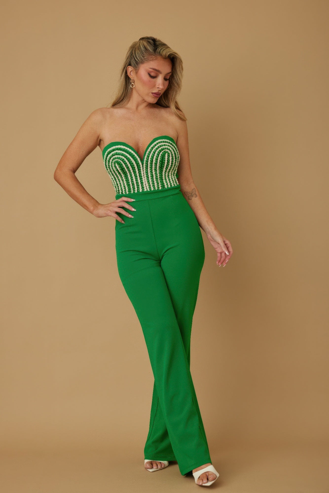 Threaded Twisted Rope Knot Tie Jumpsuit         