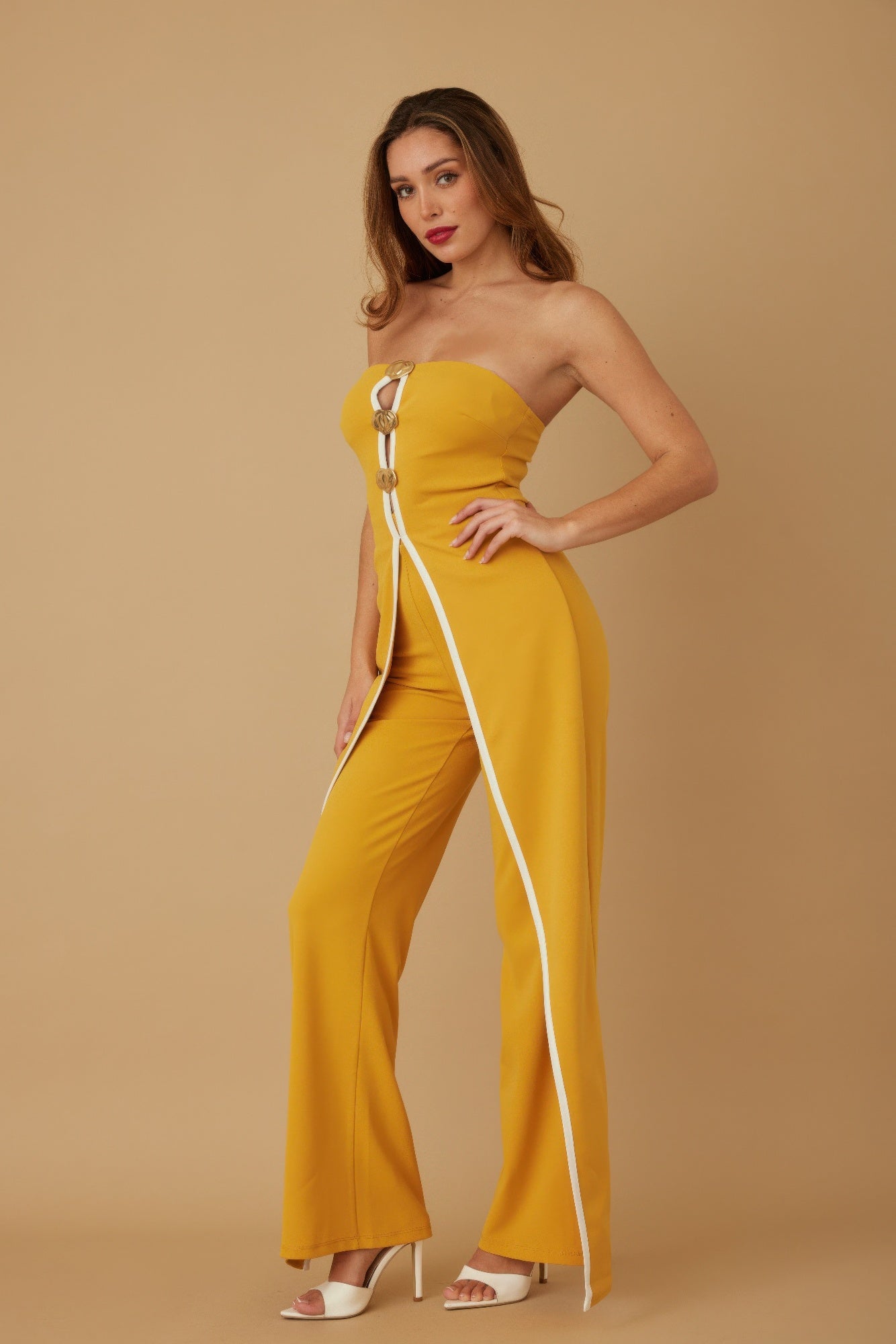 Double Flap Layer Strapless Jumpsuit          
