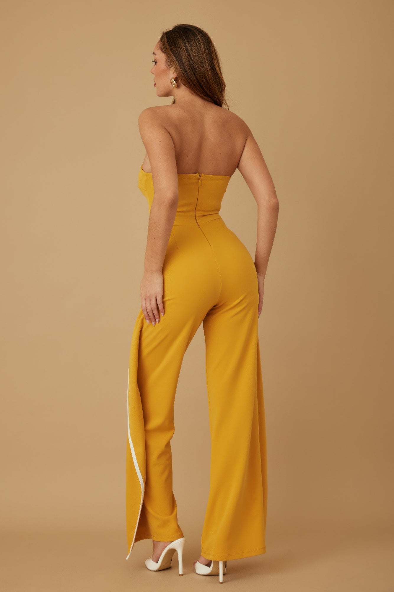 Double Flap Layer Strapless Jumpsuit          