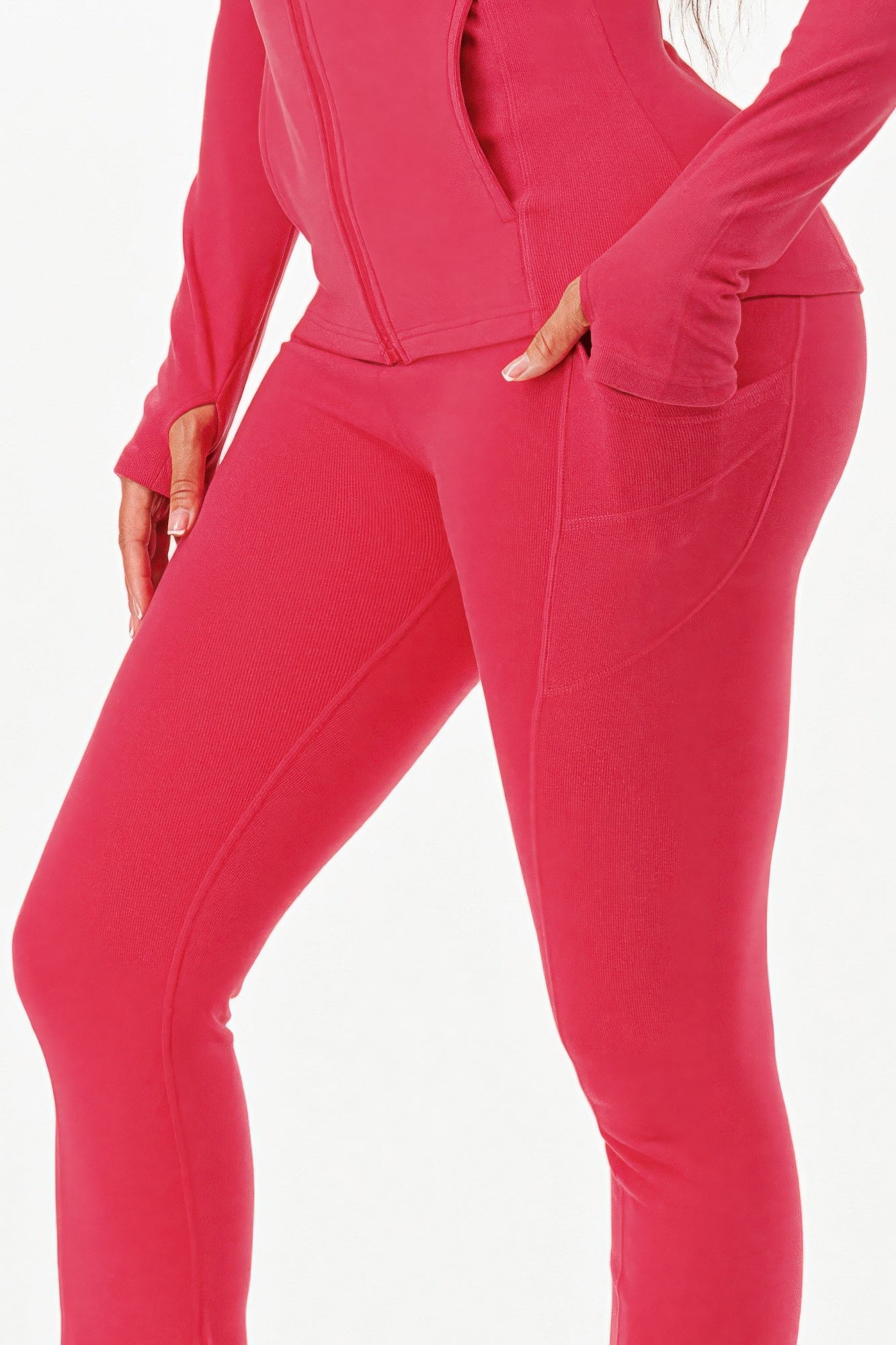 Thermal Active Wear Jacket With Flare Pants Set            