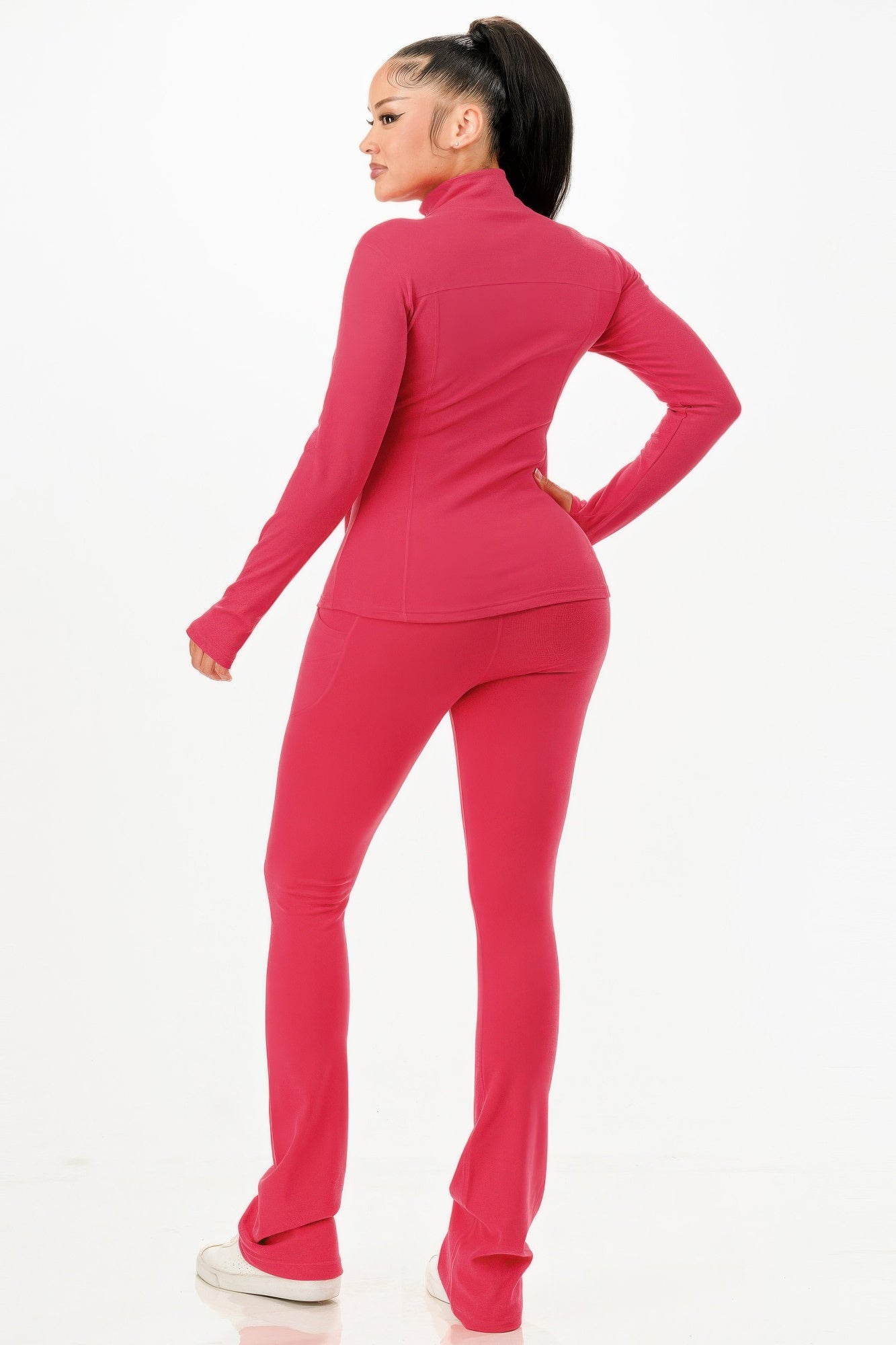 Thermal Active Wear Jacket With Flare Pants Set            
