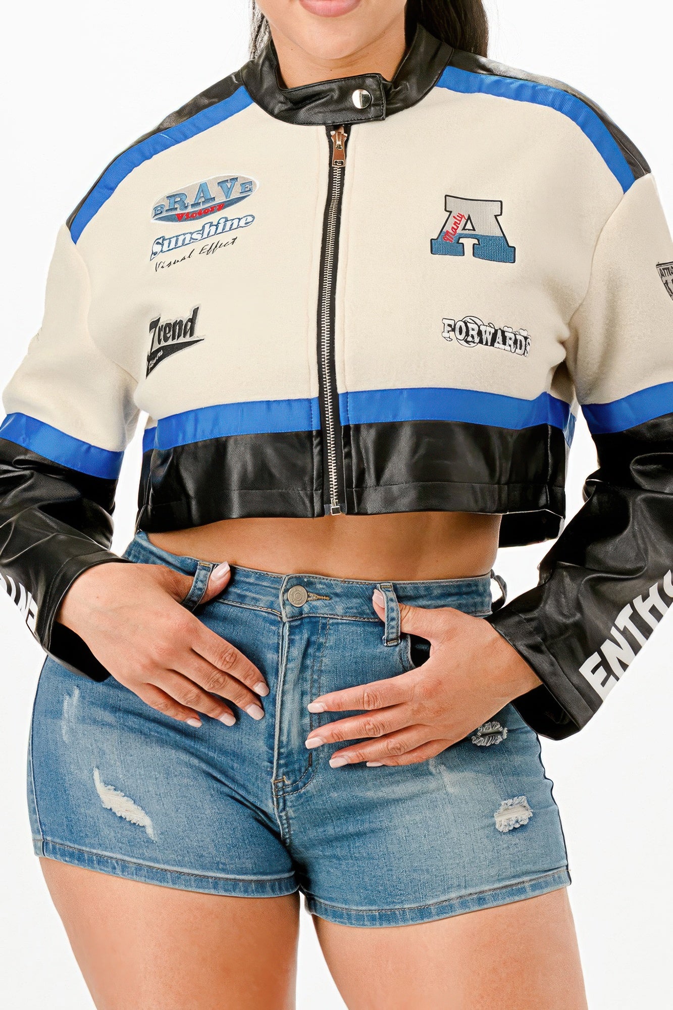 Colorblock Crop Jacket            