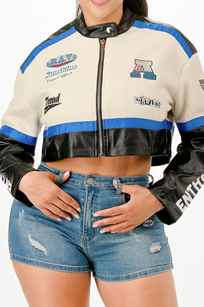Colorblock Crop Jacket            