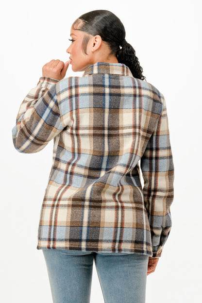 Sherpa Lined Flannel Warm Jacket         