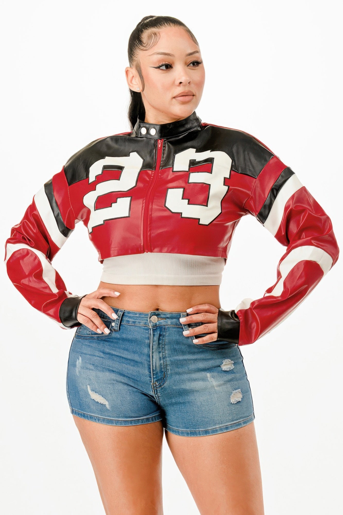 Cropped Moto Jacket          