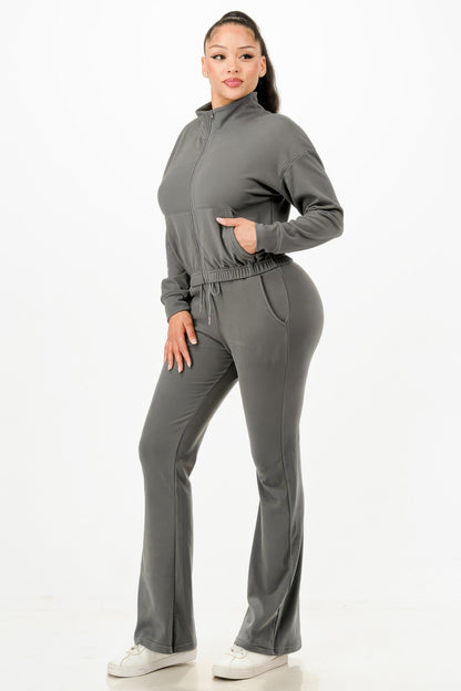Soft Zipup Track Suit Set         