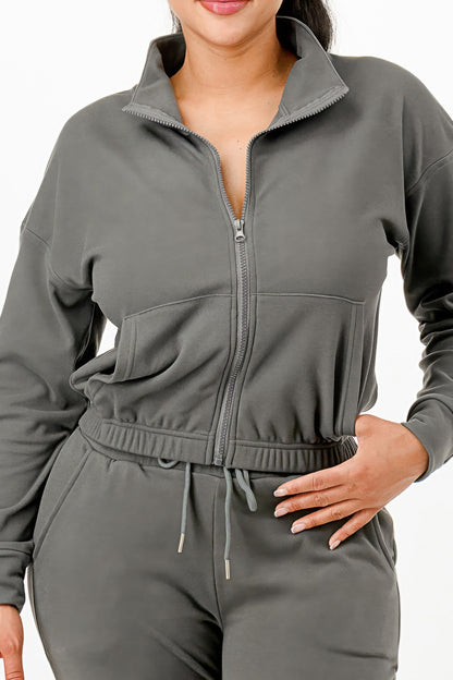 Soft Zipup Track Suit Set         