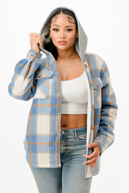 Hooded Plaid Jacket    