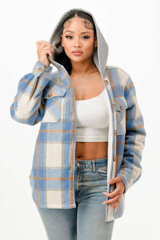 Hooded Plaid Jacket    