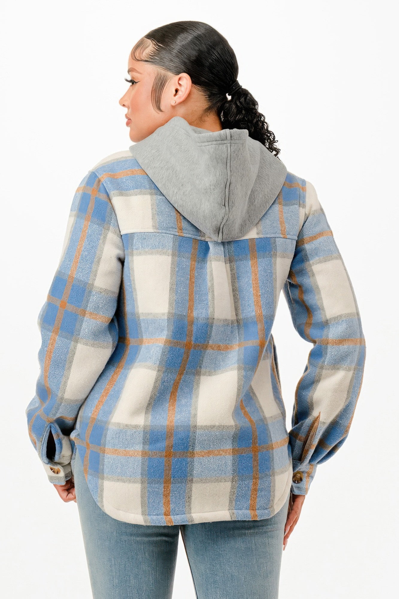 Hooded Plaid Jacket    