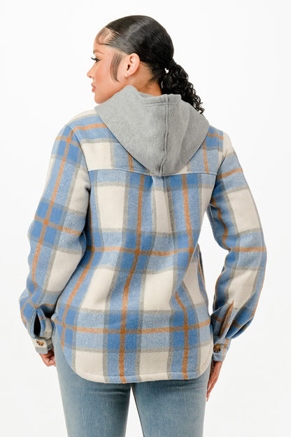 Hooded Plaid Jacket    