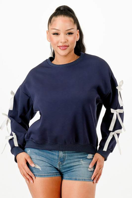 Casual Sweatshirts With Bow             