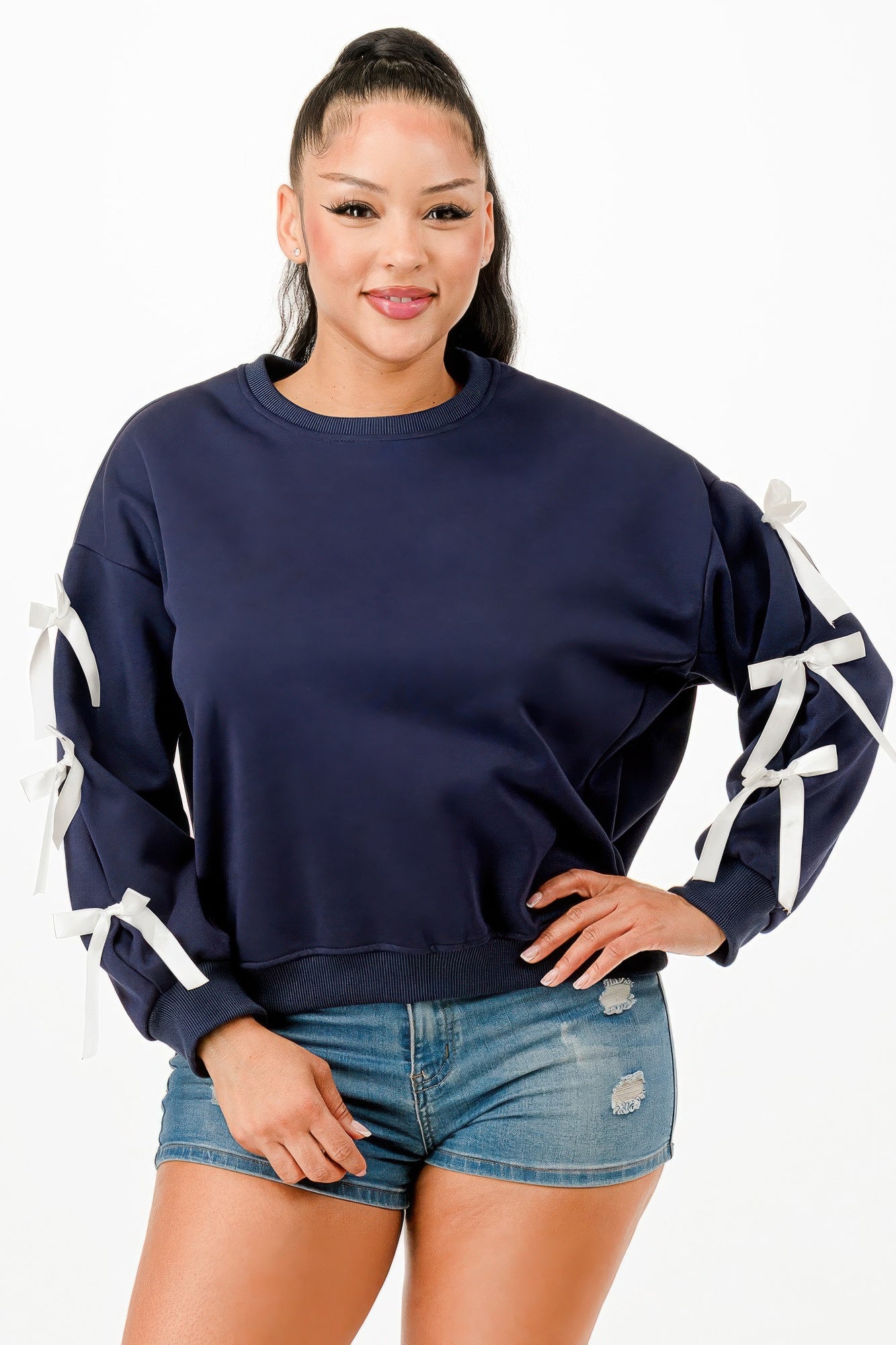Casual Sweatshirts With Bow             