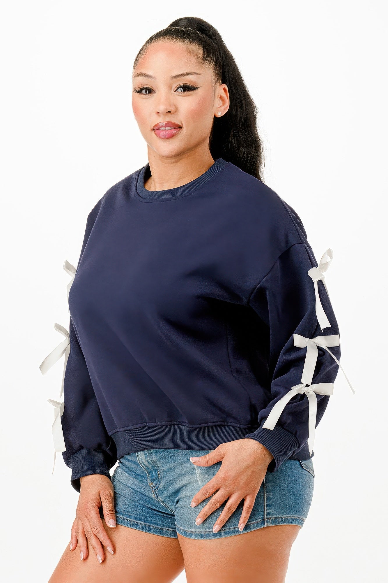Casual Sweatshirts With Bow             