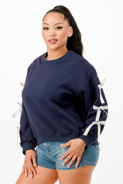 Casual Sweatshirts With Bow             
