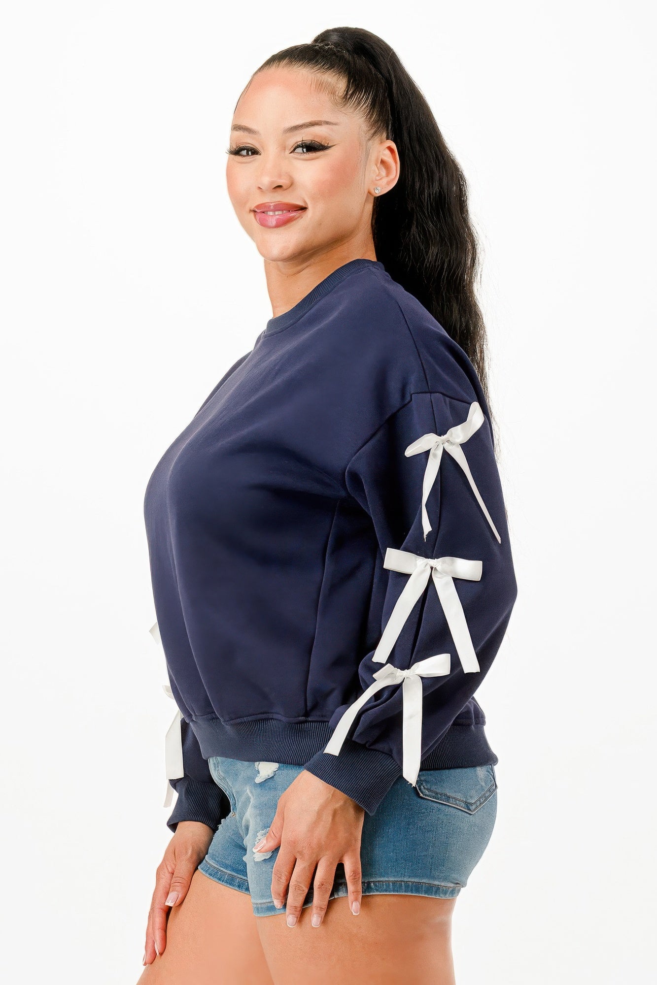 Casual Sweatshirts With Bow             