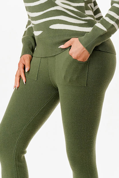 Pullover Sweater Top And Pant Set            