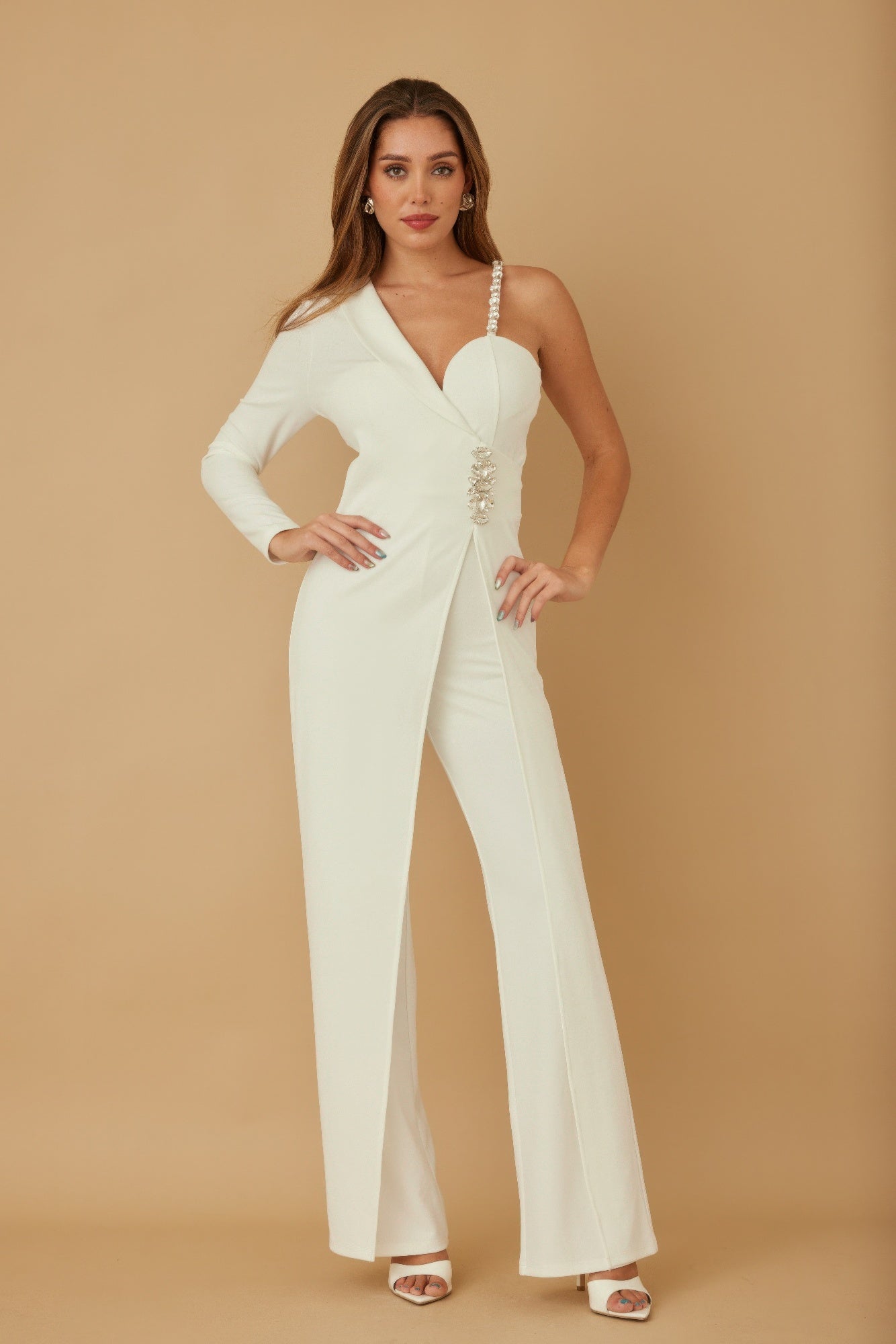 Jewel One Strap Shoulder Jumpsuit