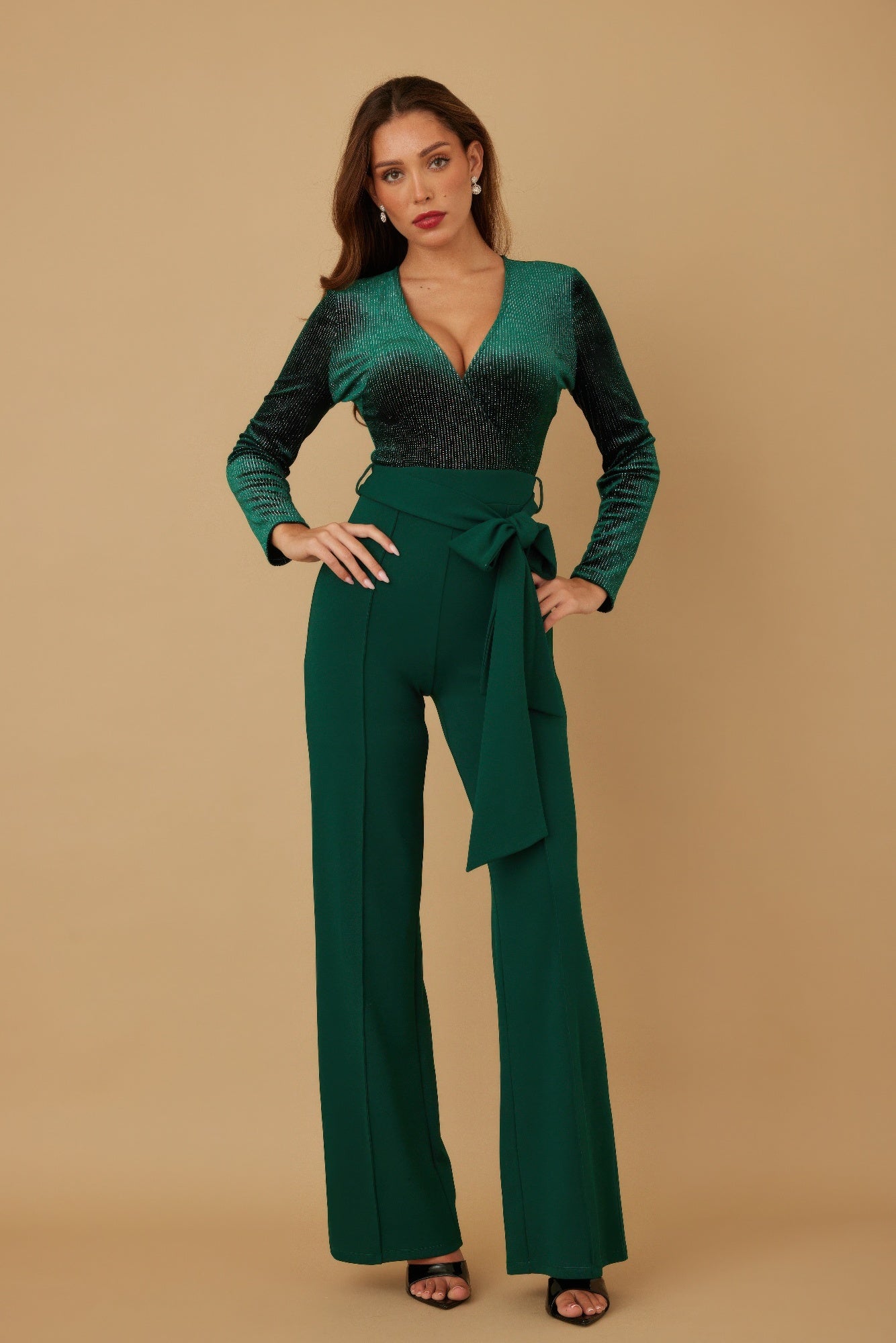 Velvet Top Fashion Jumpsuit
