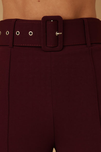 High Waist Pants With Buckle Belt