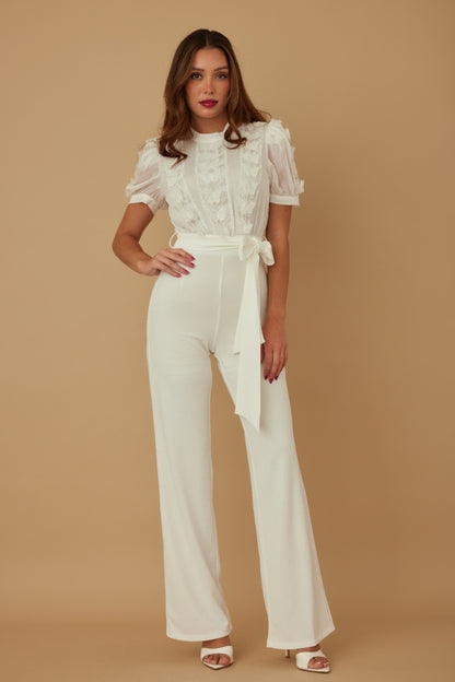 Multi Butterfly Sheer Pattern Jumpsuit