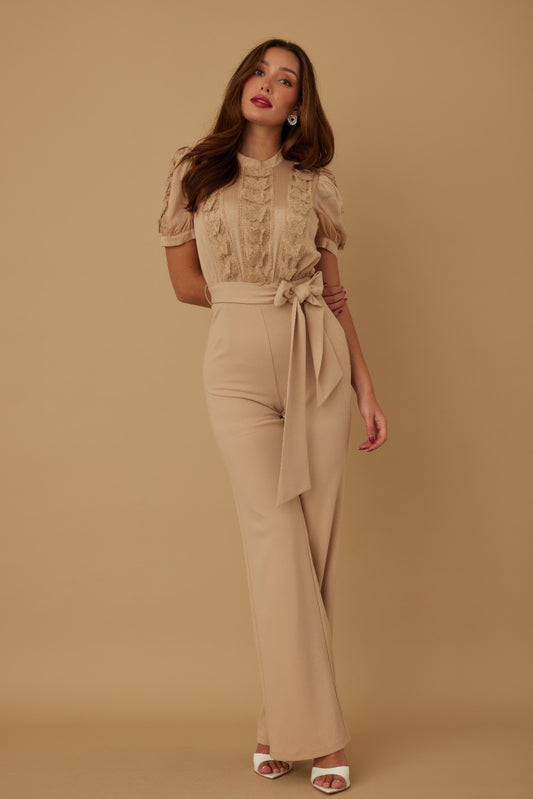 Multi Butterfly Sheer Pattern Jumpsuit