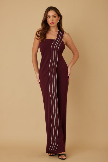 Flap Rhinestone Edge Jumpsuit