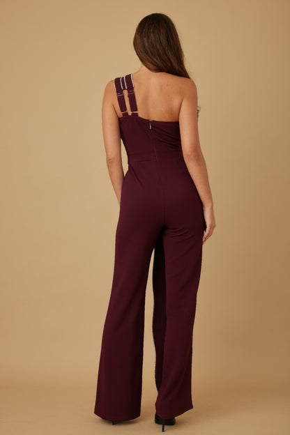 Flap Rhinestone Edge Jumpsuit