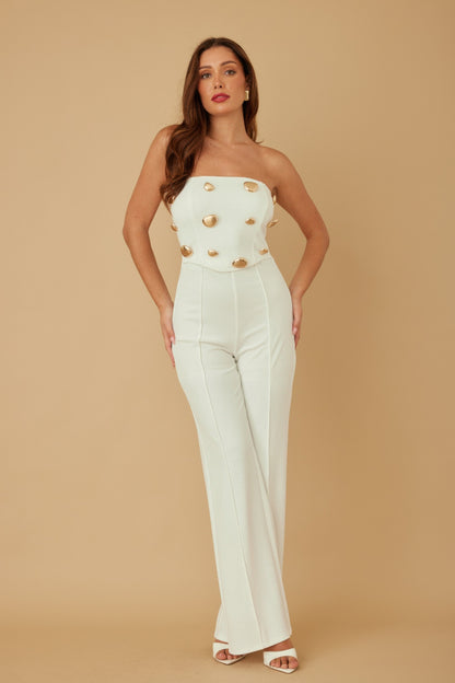 Multi Flat Mirror Stone Jumpsuit