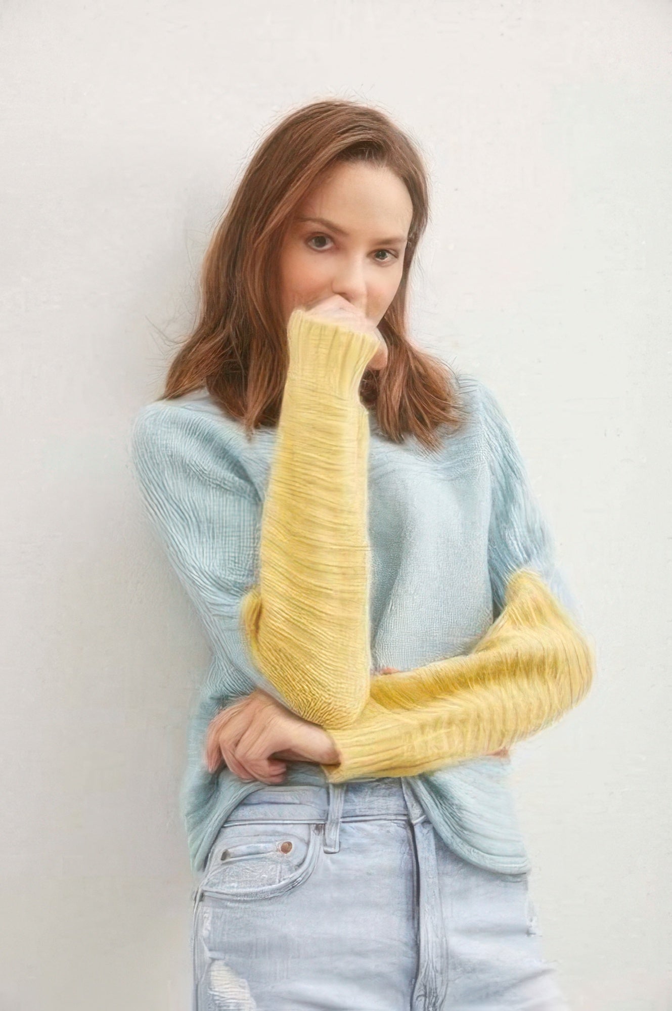 Boat Neckline Color Block Sweater       