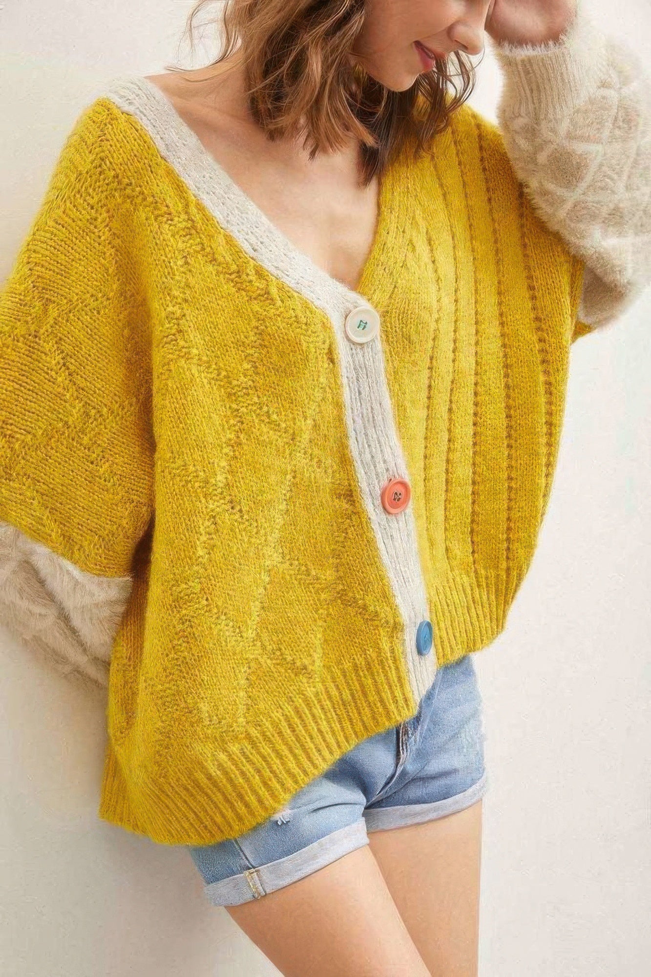 Front Drop Shoulder Cardigan             