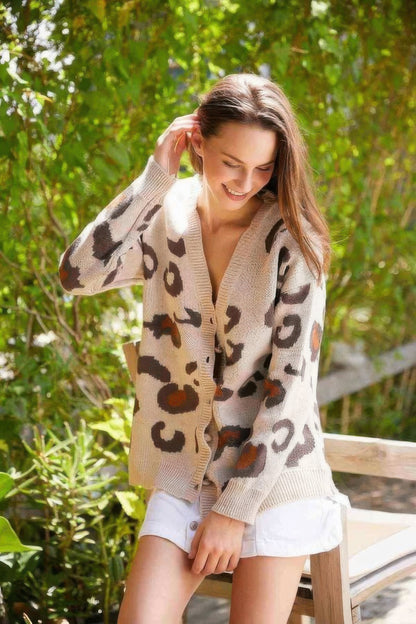 Leopard Button Down Cardigan             