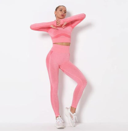 Seamless Long Sleeve Yoga Set      