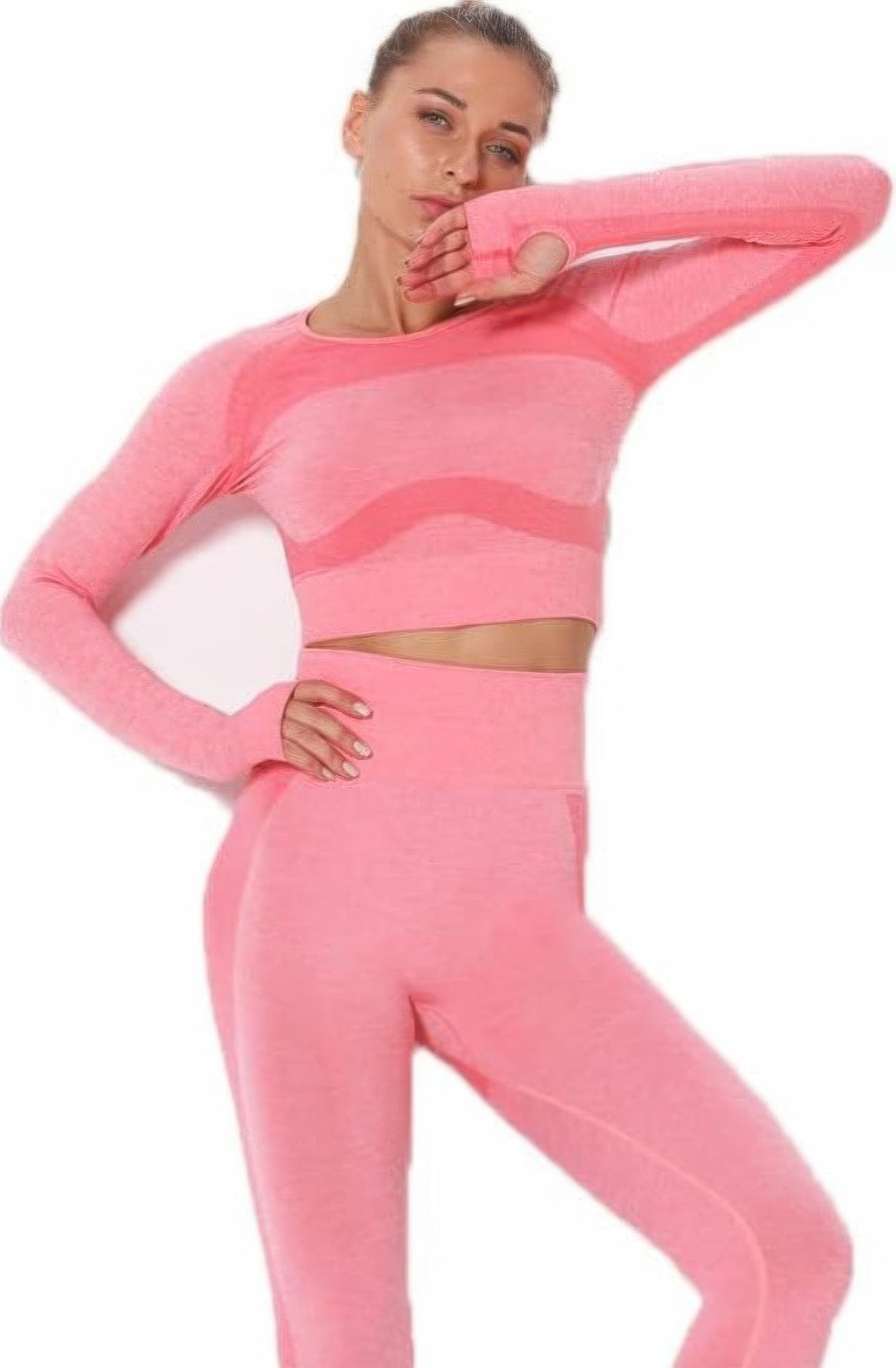 Seamless Long Sleeve Yoga Set      