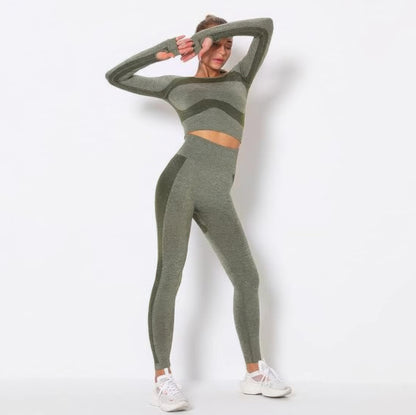 Seamless Long Sleeve Yoga Set         